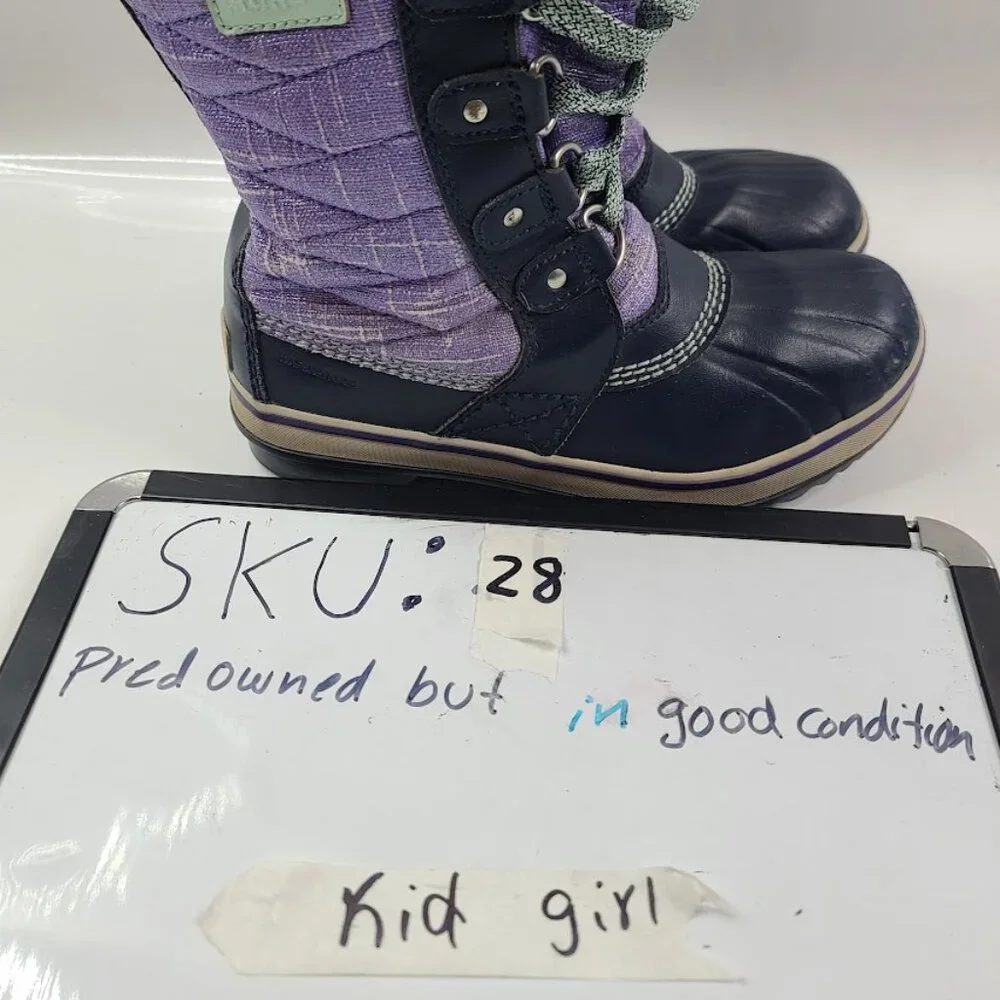 Sorel Girl's Purple‎ Black Joan Of Arctic Fur NY2420-551 Mid-Calf Winter Boots 2